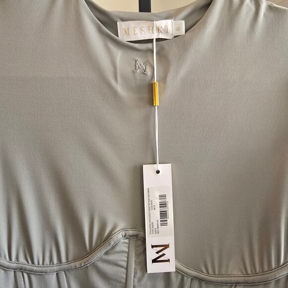 NWT Meshki Green Bodycon Corset Mini Dress Sz Small - Picture 7 of 8